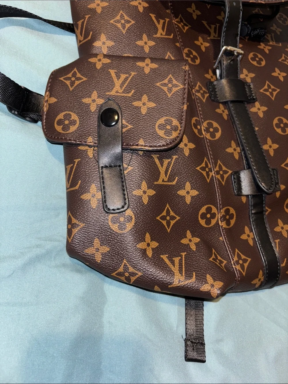 Designer Monogram Brown Unisex Backpack - Luxury Pattern